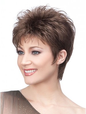 Browns Wigs With Capless Cropped Length Straight Style