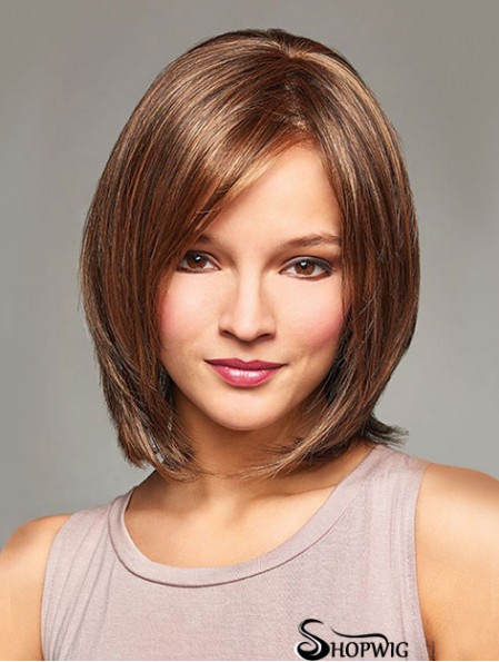 Blond Bob Wigs With Monofilament Straight Style Chin Length
