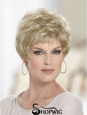 Boycuts Wavy Blonde Capless Discount Short Wigs