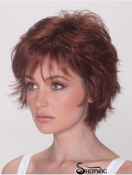 Best Wigs With Synthetic Capless Auburn Color Straight Style