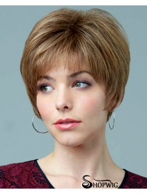 5.5 inch Natural Straight Boycuts Auburn Short Wigs