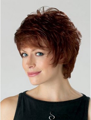 Wavy Layered Short Convenient Auburn Synthetic Wigs