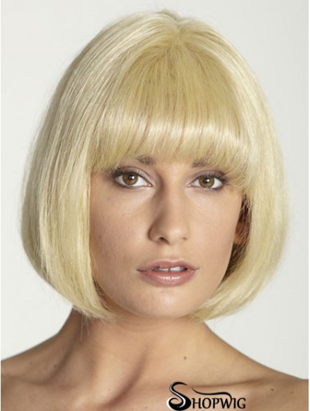 Bobs Straight Blonde 100% Hand-tied Great Short Wigs