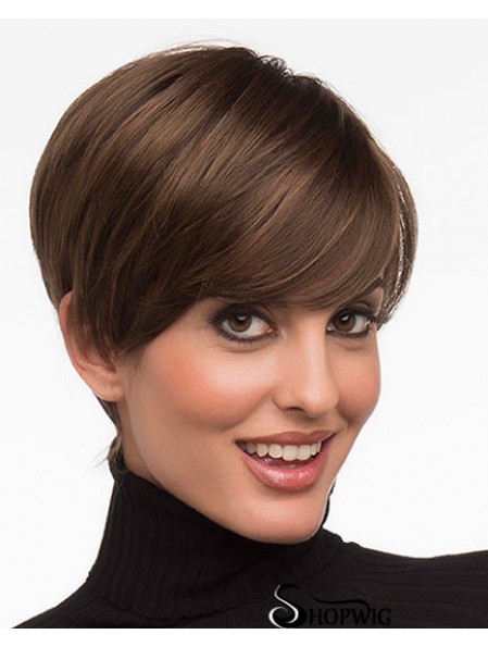 6 inch Fashion Straight Layered Brown Short Wigs