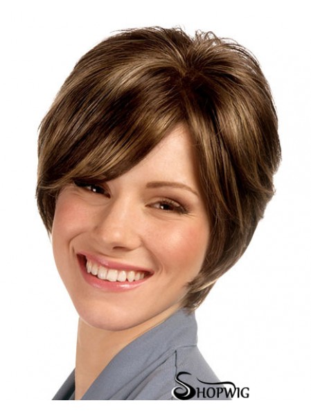 Short Straight Capless Brown Great Bob Wigs