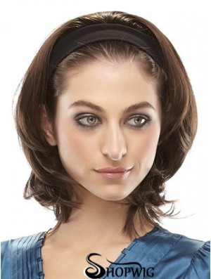 Brazilian Straight Brown Chin Length Clip In Half Wig