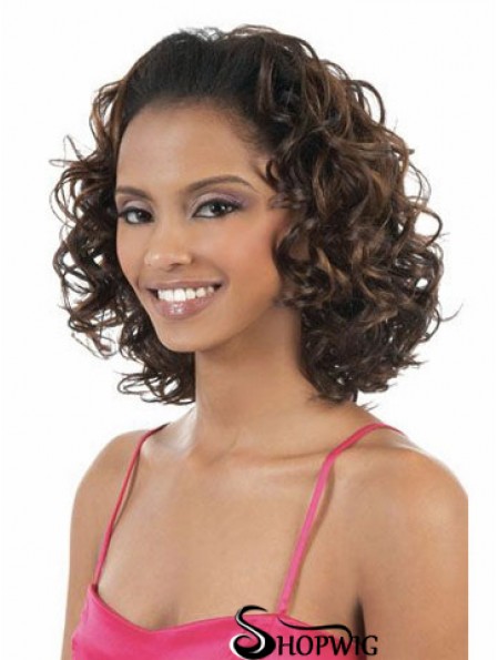 Wavy Shoulder Synthetic Brown Capless Half Wig 