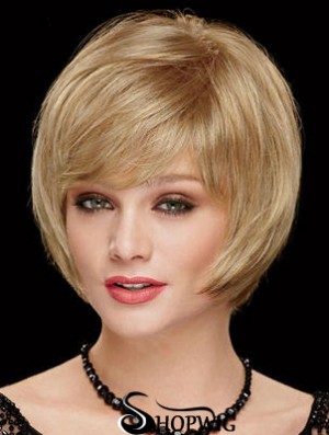 Chin Length Bobs 8 inch Straight Blonde Medium Wigs