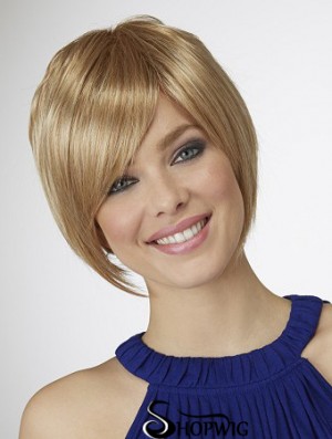 Chin Length Bobs 10 inch Straight Blonde Medium Wigs