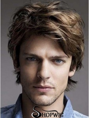 Brown Lace Front Wavy Short Layered Mens Hairstyles