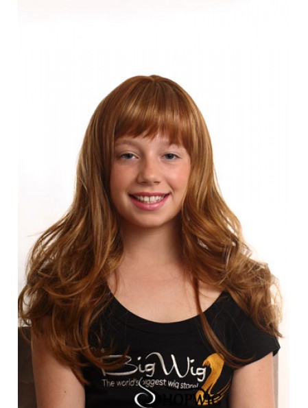 Wavy Long Auburn Synthetic Capless Kids Wigs