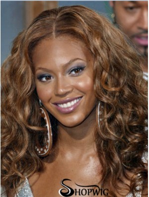 Brown Long Wavy Without Bangs Full Lace 16 inch Beyonce Wigs