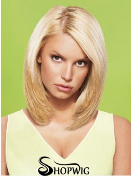 12 inch No-Fuss Blonde Short Straight Layered Jessica Simpson Wigs