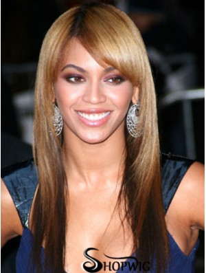 Ombre/2 tone Long Straight With Bangs Full Lace 20 inch Beyonce Wigs