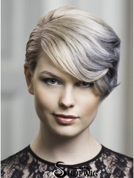 Lace Front Grey Short Wavy 8 inch Discount Fashion Wigs