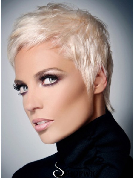 Synthetic Wig With Capless Grey Cut Short Length Straight Style