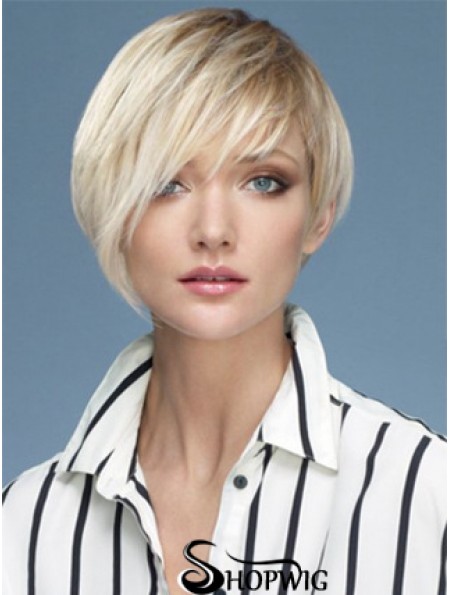 Capless Boycuts Short Straight 10 inch Platinum Blonde Sassy Fashion Wigs