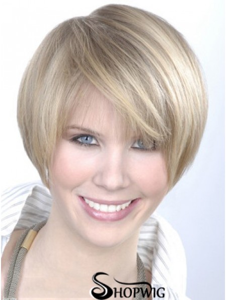 Monofilament Grey Short Straight 8 inch Platinum Blonde Gorgeous Fashion Wigs