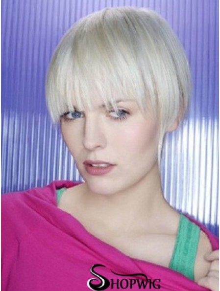 Capless Grey Short Straight 8 inch Beautiful Fashion Wigs