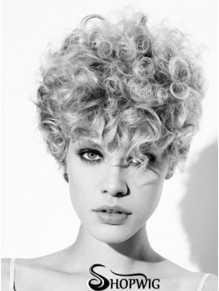 Capless Grey Short Curly 8 inch High Quality Fashion Wigs