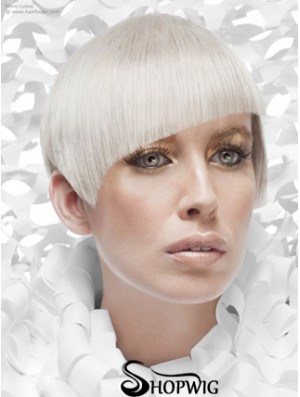 Lace Front Boycuts Short Straight 8 inch Platinum Blonde Cheapest Fashion Wigs