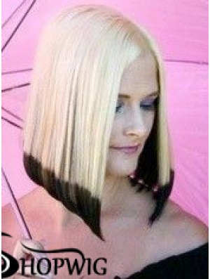 14 inch Ombre/2 Tone Chin Length Bobs Straight Good Lace Wigs