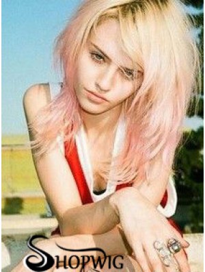 Durable Ombre/2 Tone Long Wavy Layered 20 inch Human Lace Wigs