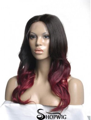 Long Ombre/2 Tone Wavy Without Bangs Good African American Wigs