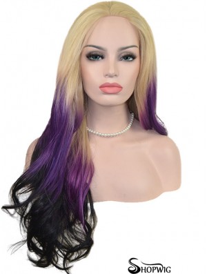 22 inch Ombre/2 Tone Long Without Bangs Wavy Great Lace Wigs