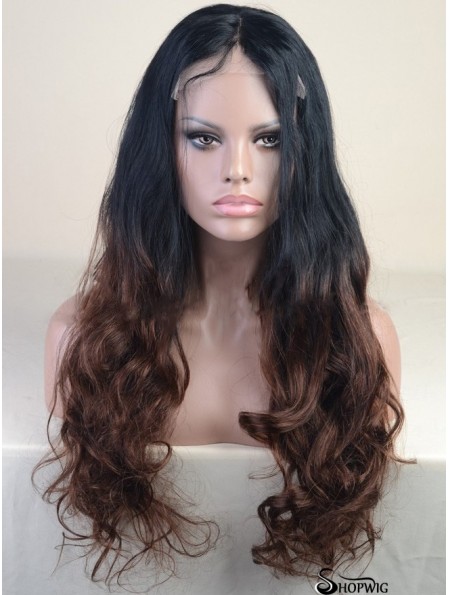 Long Wavy Without Bangs Full Lace 24 inch Modern Black Women Wigs