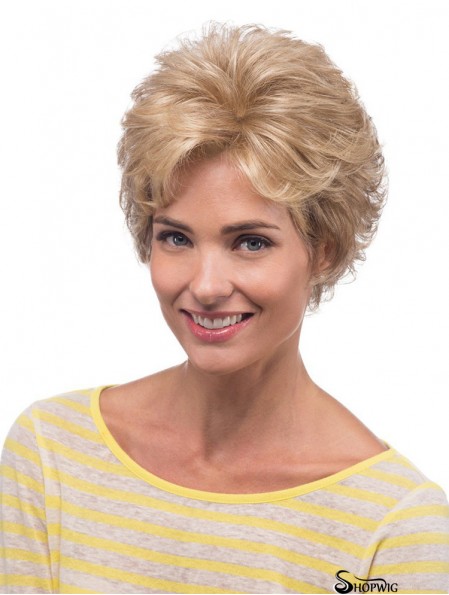 Curly Blonde Natural Short Classic Wigs
