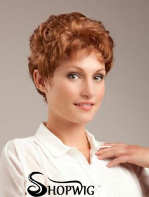 Wavy Auburn Sleek Cropped Classic Wigs