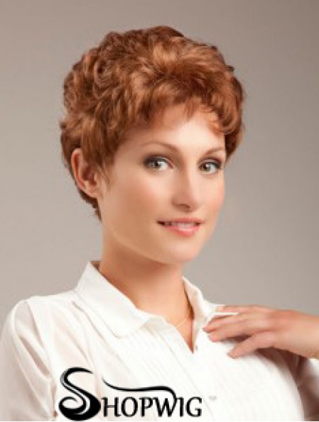 Wavy Auburn Sleek Cropped Classic Wigs