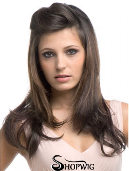 Long Wavy Brown Cheapest Synthetic Half Wigs