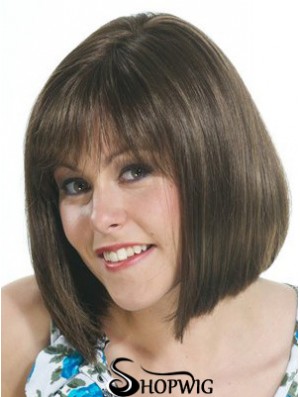 Brown Bob Wig UK With Capless Straight Style Chin Length