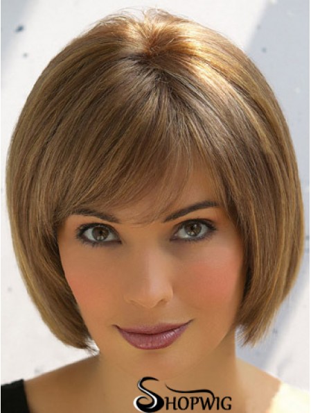 Trendy Brown Remy Human Hair Straight Hair Wigs Online