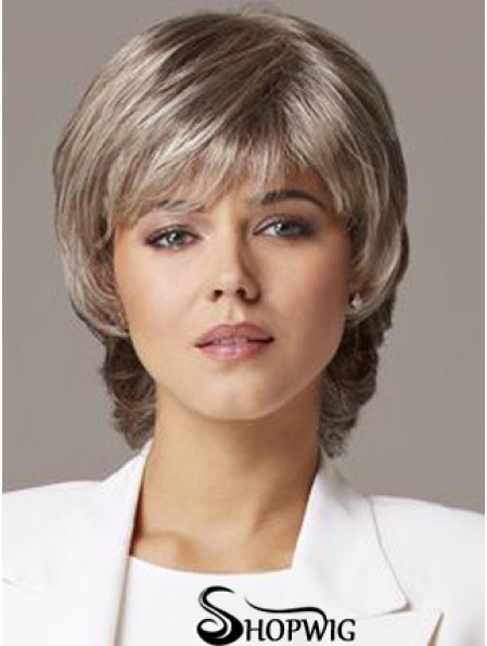 Wavy Capless 10 inch Sleek Short Grey Wigs