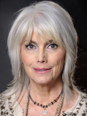 Straight Lace Front 14 inch Modern Shoulder Length Grey Wigs