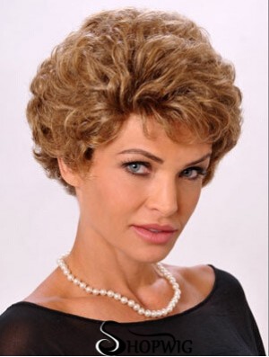 Ladies Wig Monofiliment Wavy Style Short Length Classic Cut