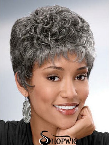 Synthetic Short Curly Capless Elderly Lady Wigs