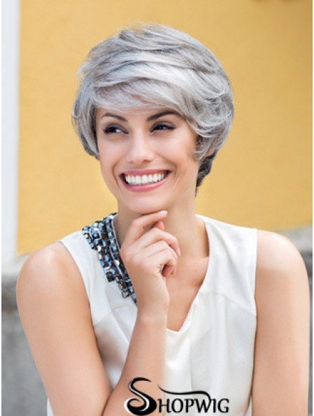 Wavy Lace Front 8 inch Top Short Grey Wigs