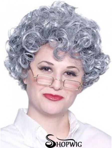 Curly Lace Front 8 inch Best Short Grey Wigs