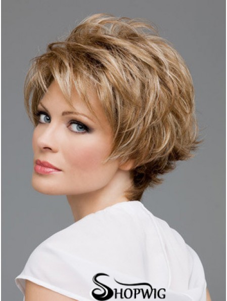 Lace Front Wavy Layered Short 8 inch Online Human Hair Wigs