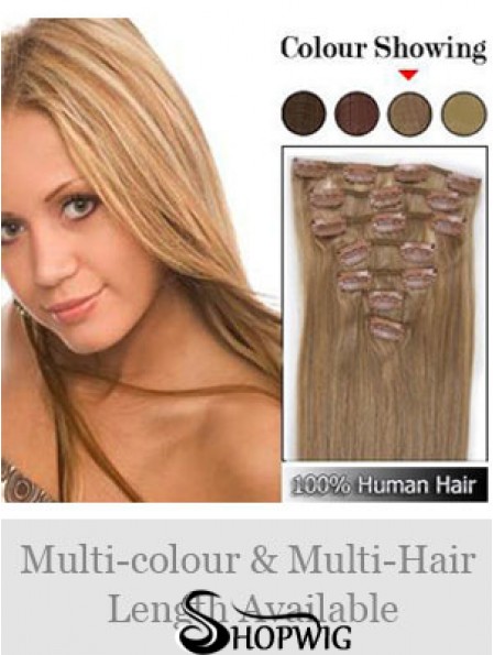 Soft Blonde Straight Remy Human Hair Clip In Hair Extensions