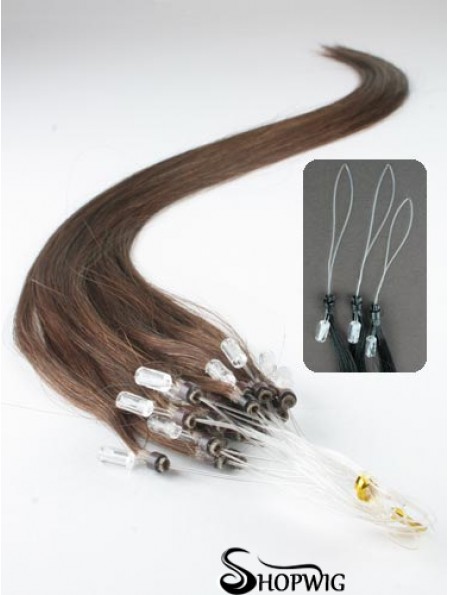 No-Fuss Brown Straight Micro Loop Ring Hair Extensions