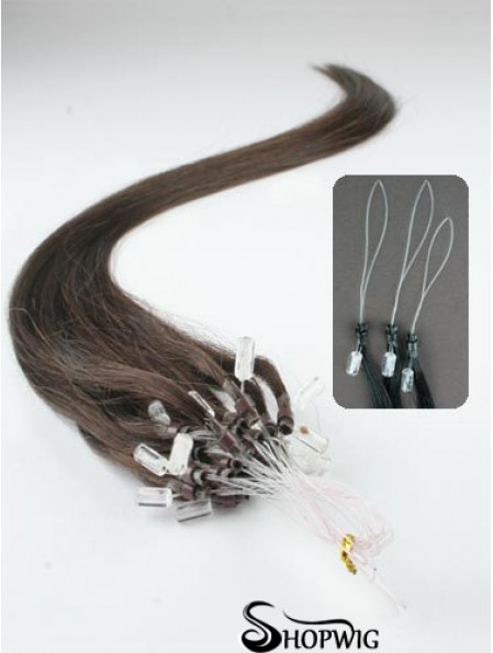 Exquisite Brown Straight Micro Loop Ring Hair Extensions