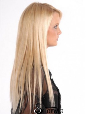 Popular Blonde Straight Remy Human Hair Clip In Hair Extensions