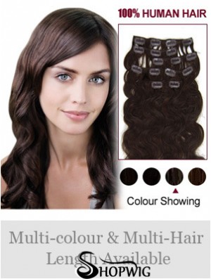 Best Brown Wavy Remy Human Hair Clip In Hair Extensions