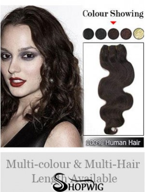 Wavy Remy Human Hair Brown Sassy Weft Extensions