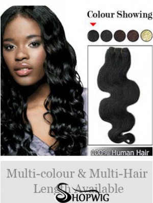 Wavy Remy Human Hair Black Amazing Weft Extensions